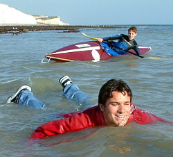 hoodie red canoe adventure swimming