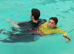 RESCUES, CASUALTY, CONSCIOUS, TOW, 3 CROSS CHEST TOW
Support the casualty to keep their head out of the water 8
